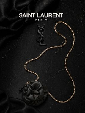 ⭐️🔥RARE Yves Saint Laurent Black Leather Pouch With COA